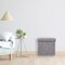 Decorative Grey Foldable Cube Ottoman Stools for Living Room, Bedroom, Dining, Playroom or Office